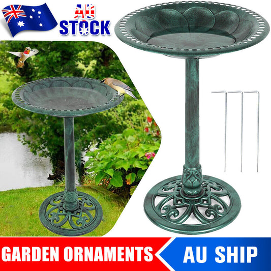 Yard Garden Ornaments Statue Outdoor Feeder Decor Patio Lawn Bird Bath Wash Set