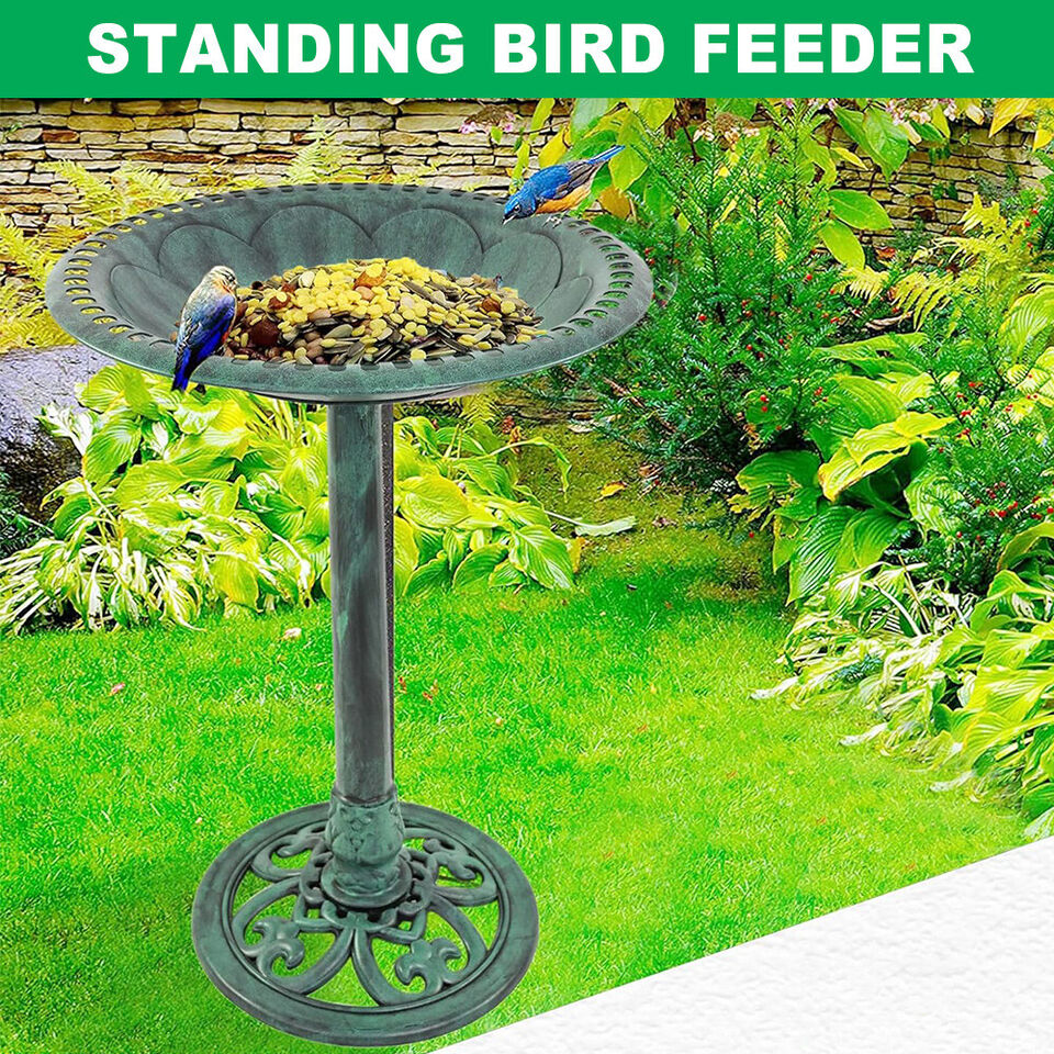 Yard Garden Ornaments Statue Outdoor Feeder Decor Patio Lawn Bird Bath Wash Set