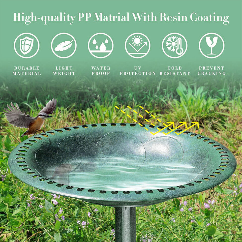 Yard Garden Ornaments Statue Outdoor Feeder Decor Patio Lawn Bird Bath Wash Set